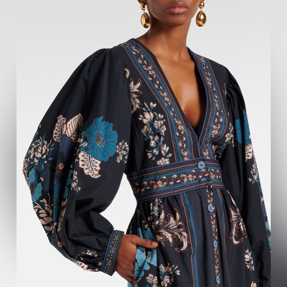 Farm Rio Blossom Tapestry Cotton Midi Dress - Picture 4 of 6